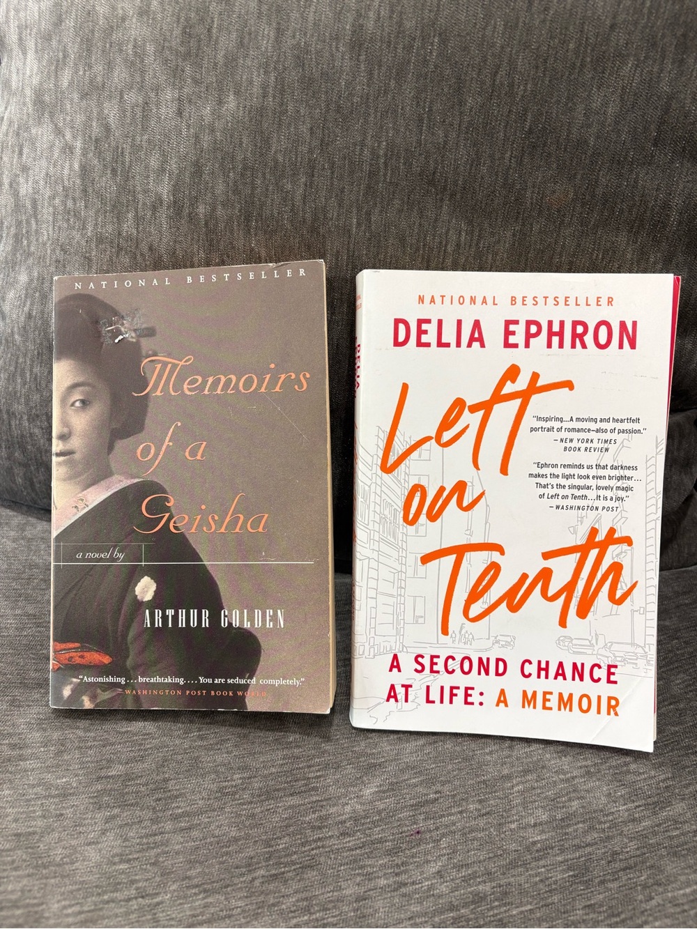 Memoirs of a Geisha & Left on Tenth - Two Paperback Novels